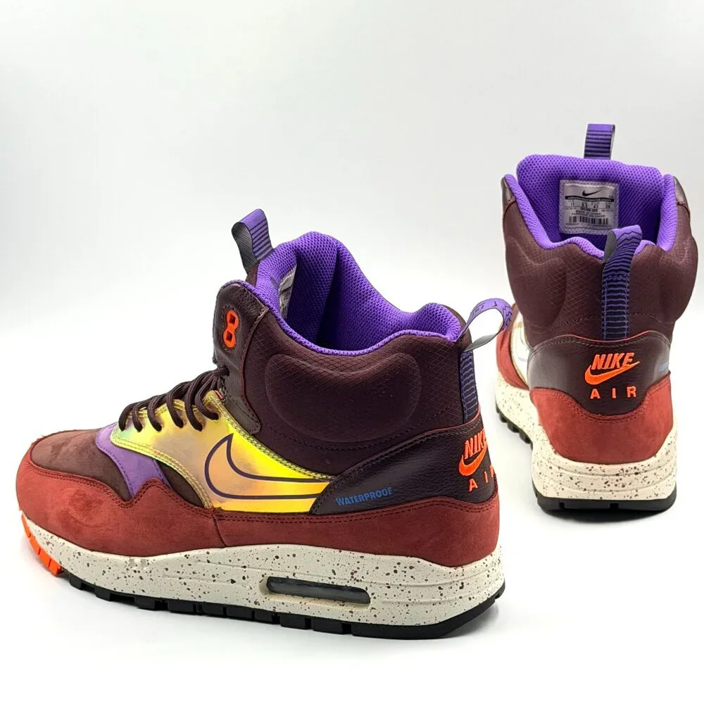 Wmns Nike Air Max 1 Mid Sneakerboot 'Deep Burgundy Iridescent'